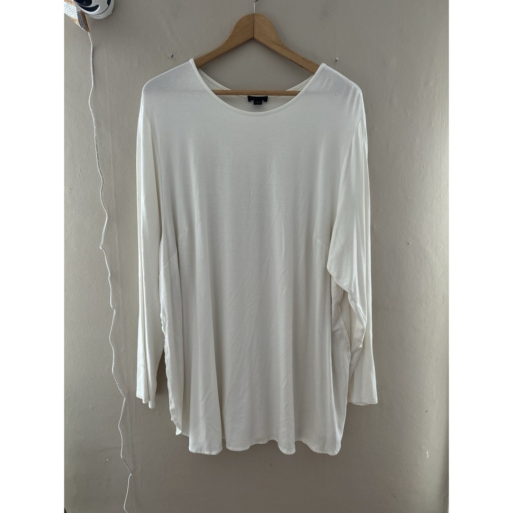 J Jill Womens Long Sleeve Pleated Back‎ Top Size 3x White Ivory Casual Capsule